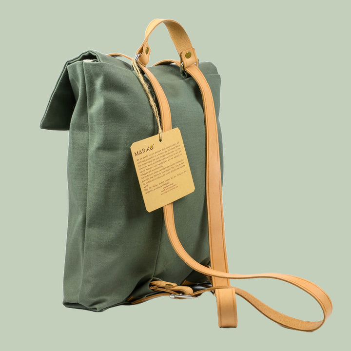 Canvas Leather Backpack