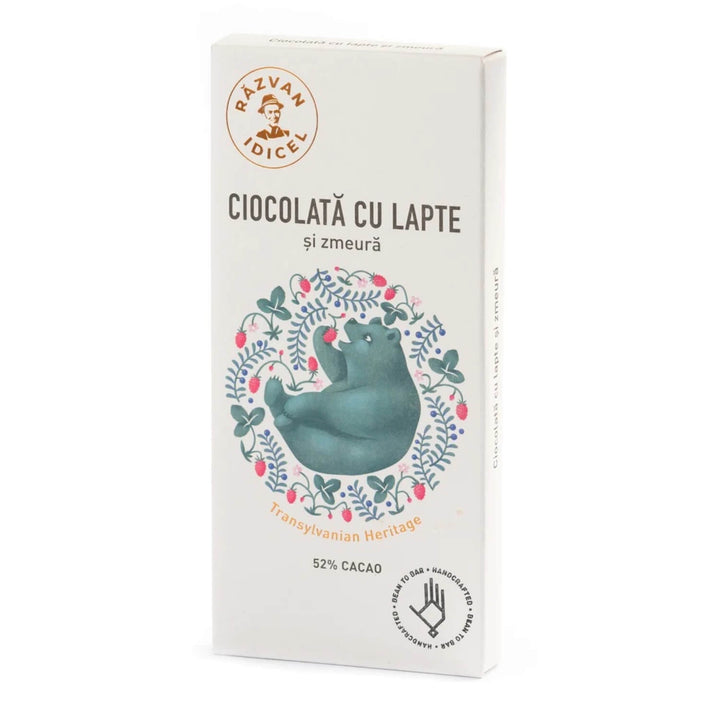 Milk chocolate 52% with raspberries 80g - De Mana