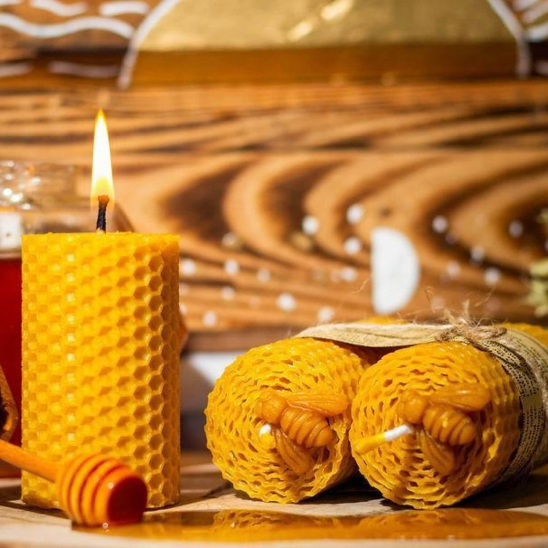 Set of 2 Medium Beeswax Candles